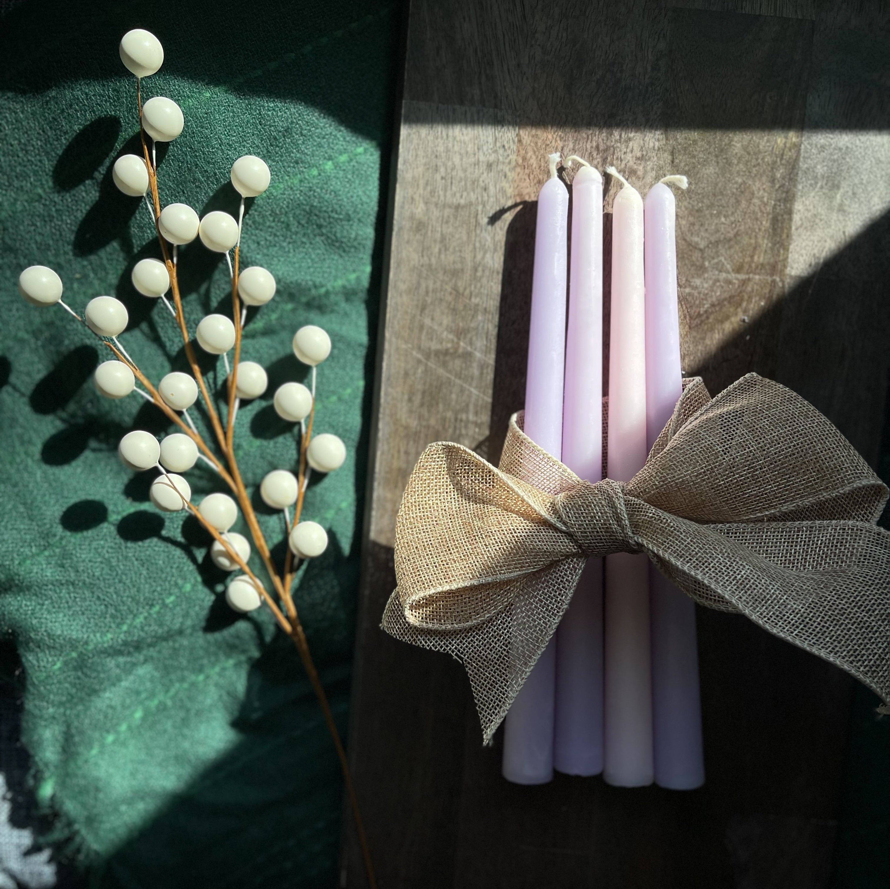 Scented Advent Beeswax Taper Candles (Set of 4)