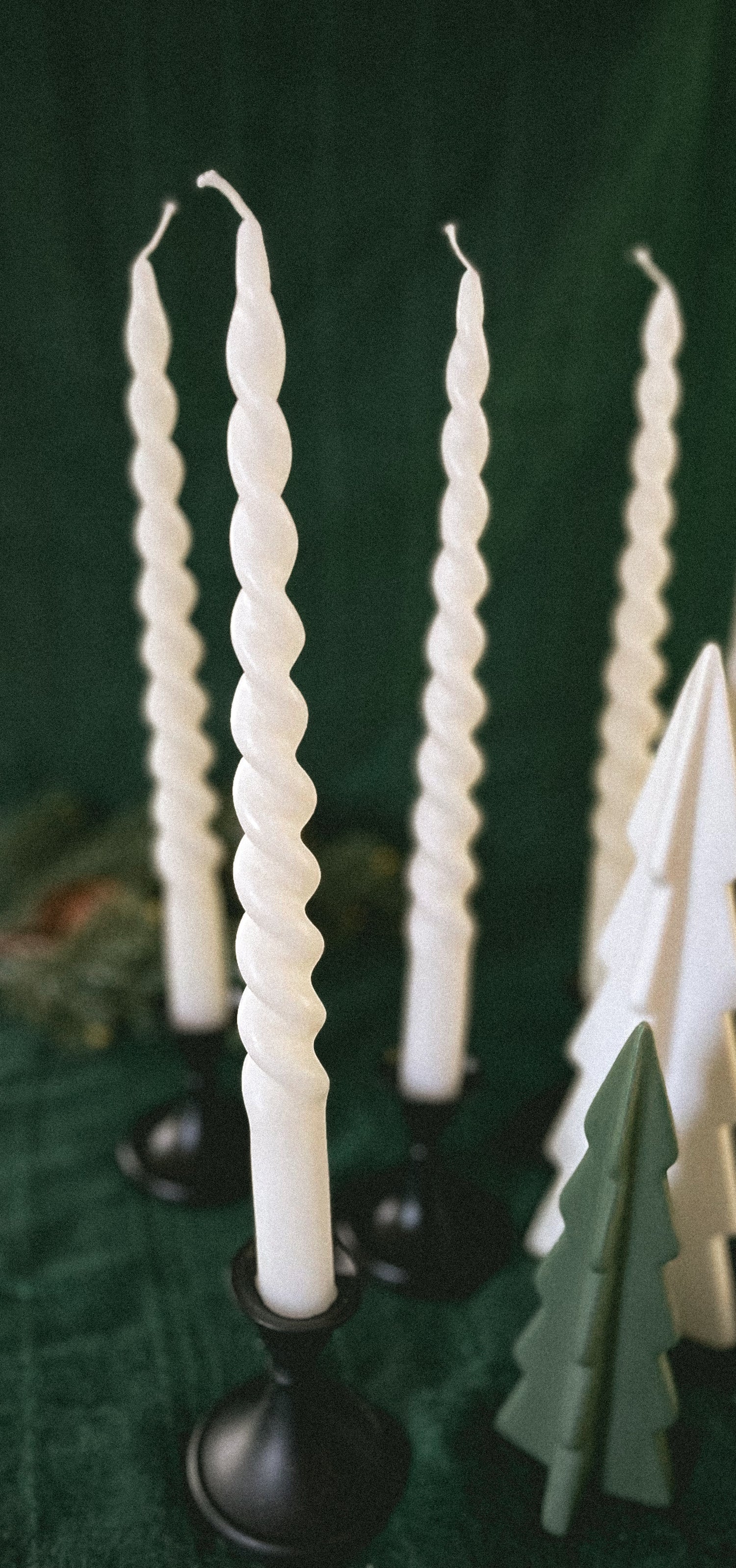 Scented Christmas Beeswax Twisted Taper Candles (Set of 4)