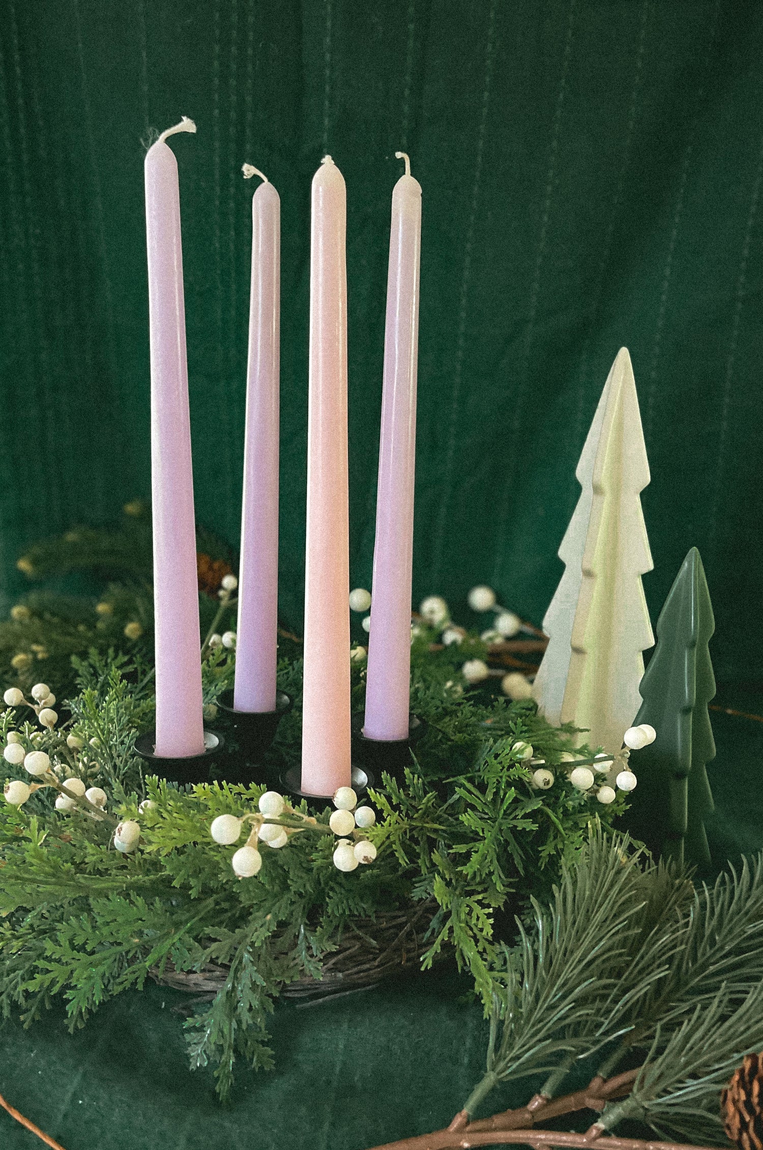 Scented Advent Beeswax Taper Candles (Set of 4)