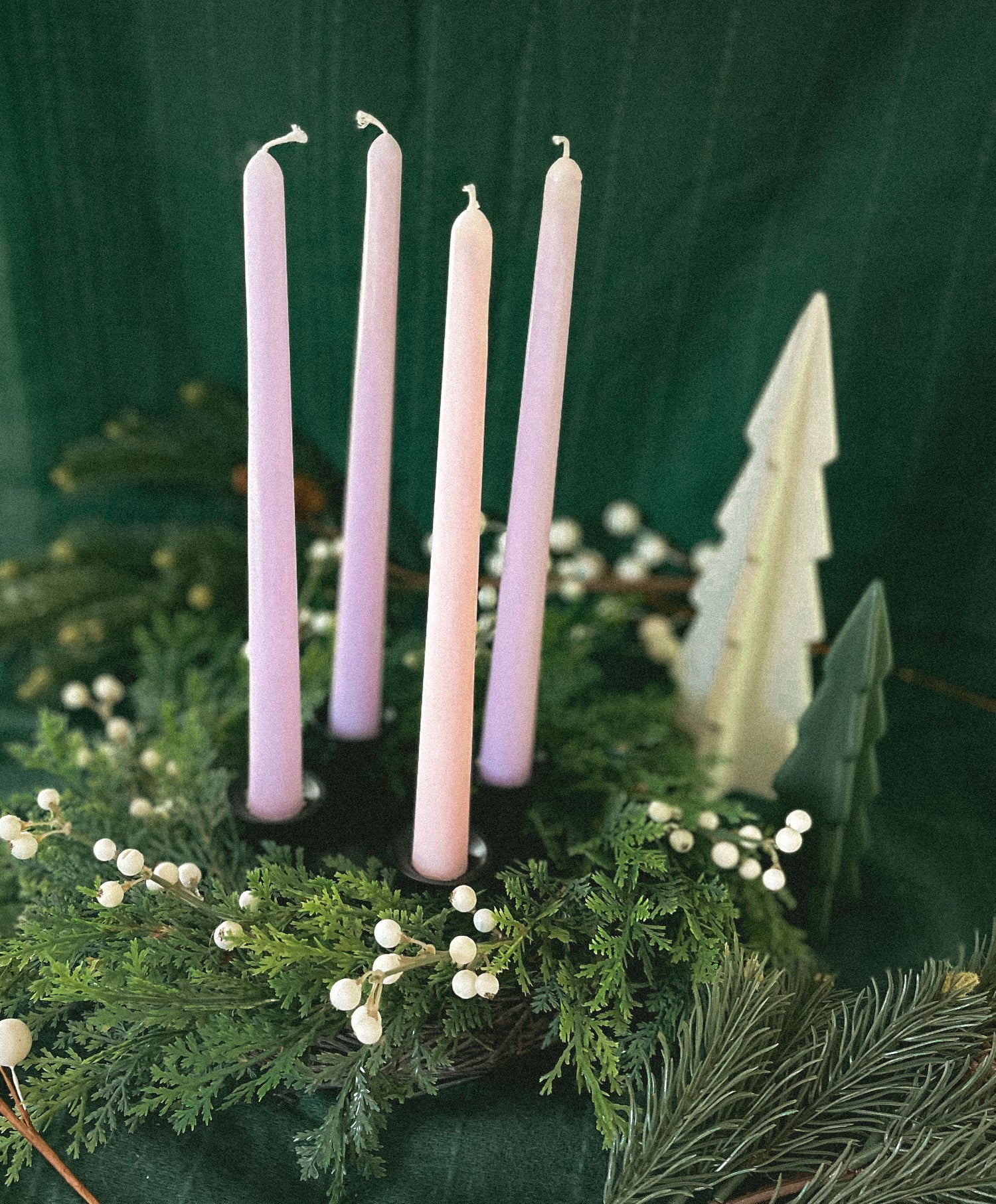 Scented Advent Beeswax Taper Candles (Set of 4)