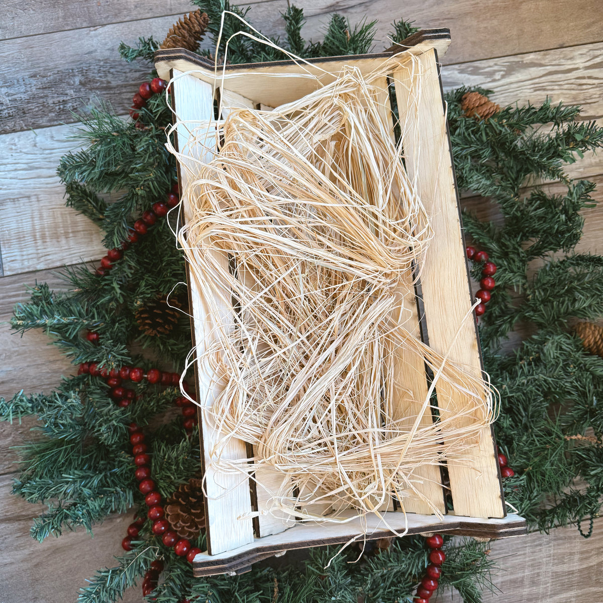 Mega Wooden Manger with Straw + Baby Jesus