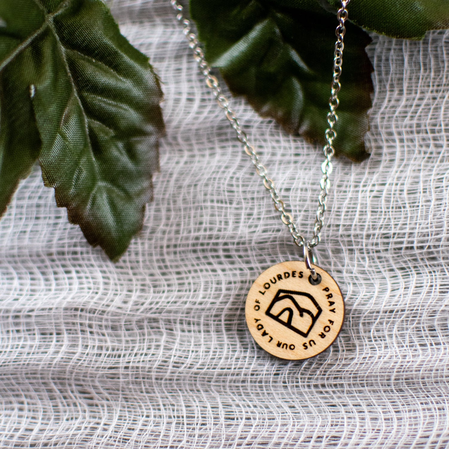 Wooden Devotion Medal Necklace