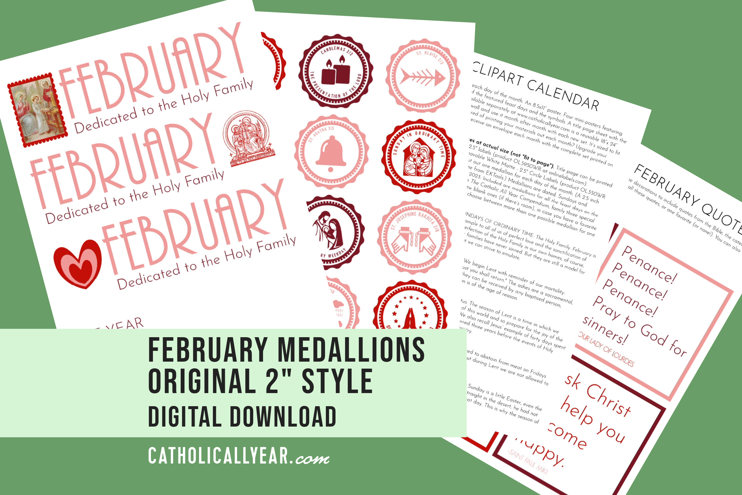 February Medallions Original 2&quot; Style