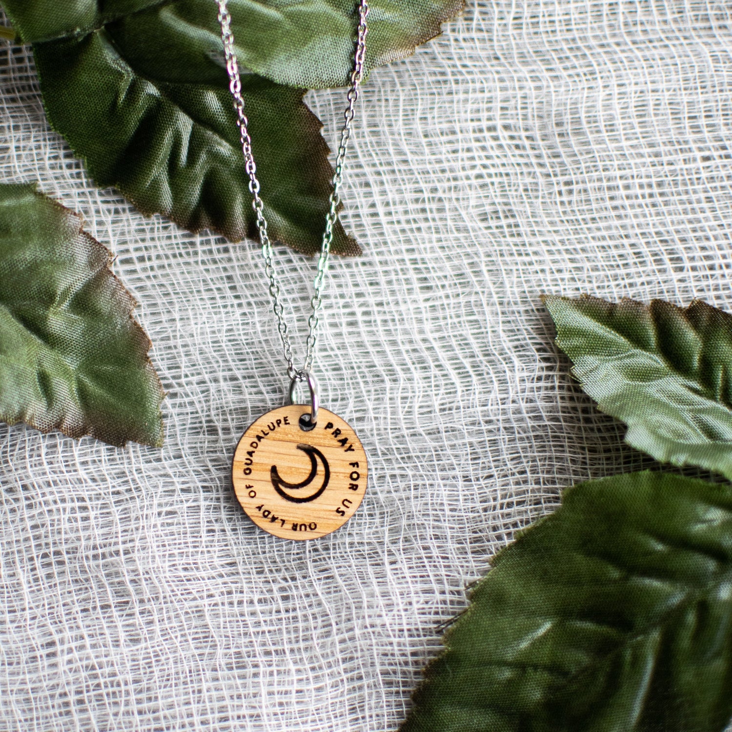 Wooden Devotion Medal Necklace