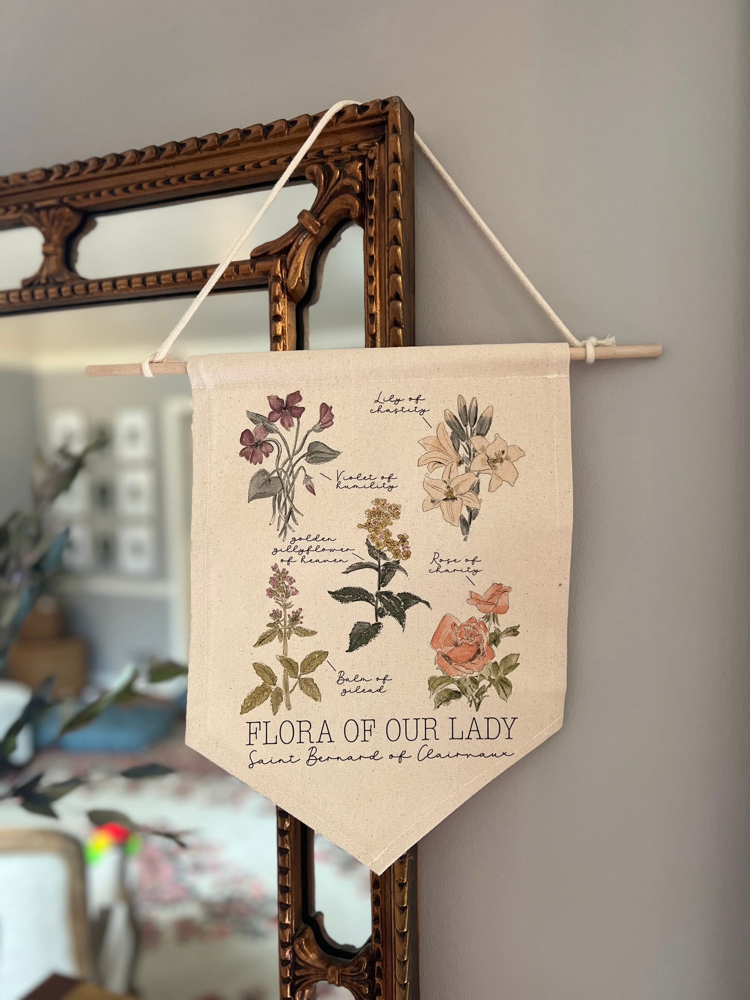 Flora of Our Lady Canvas Banner