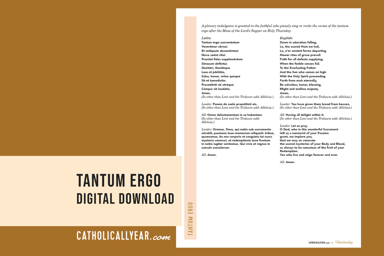 Tantum Ergo {Digital Download}