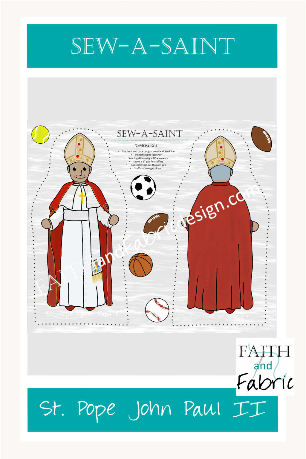 Sew-a-Saint: St. John Paul II (Fabric)