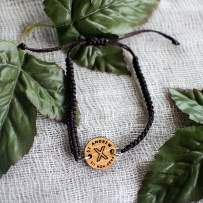 Wooden Saint Medal Bracelet (Adjustable)