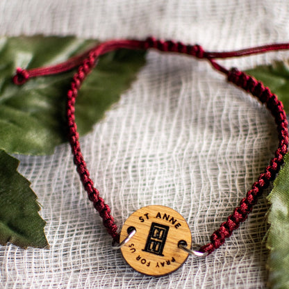 Wooden Saint Medal Bracelet (Adjustable)