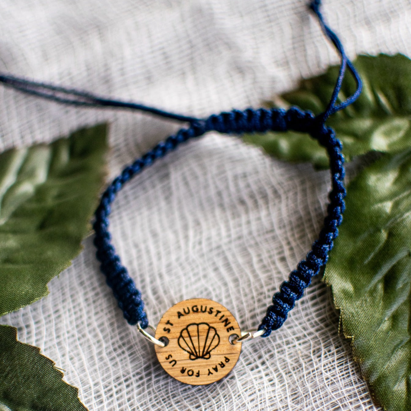 Wooden Saint Medal Bracelet (Adjustable)