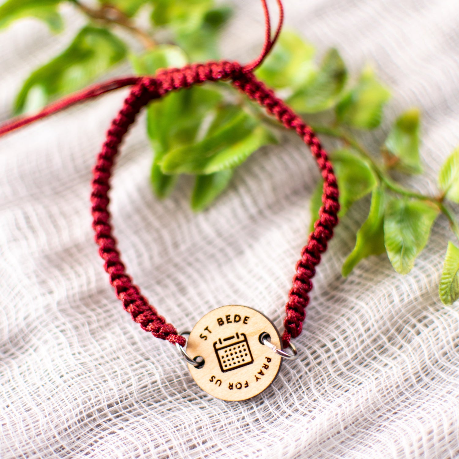 Wooden Saint Medal Bracelet (Adjustable)