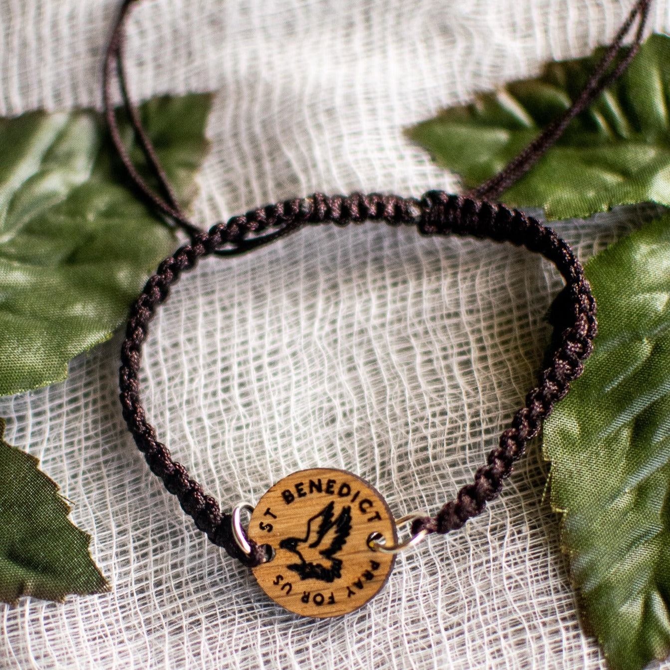 Wooden Saint Medal Bracelet (Adjustable)