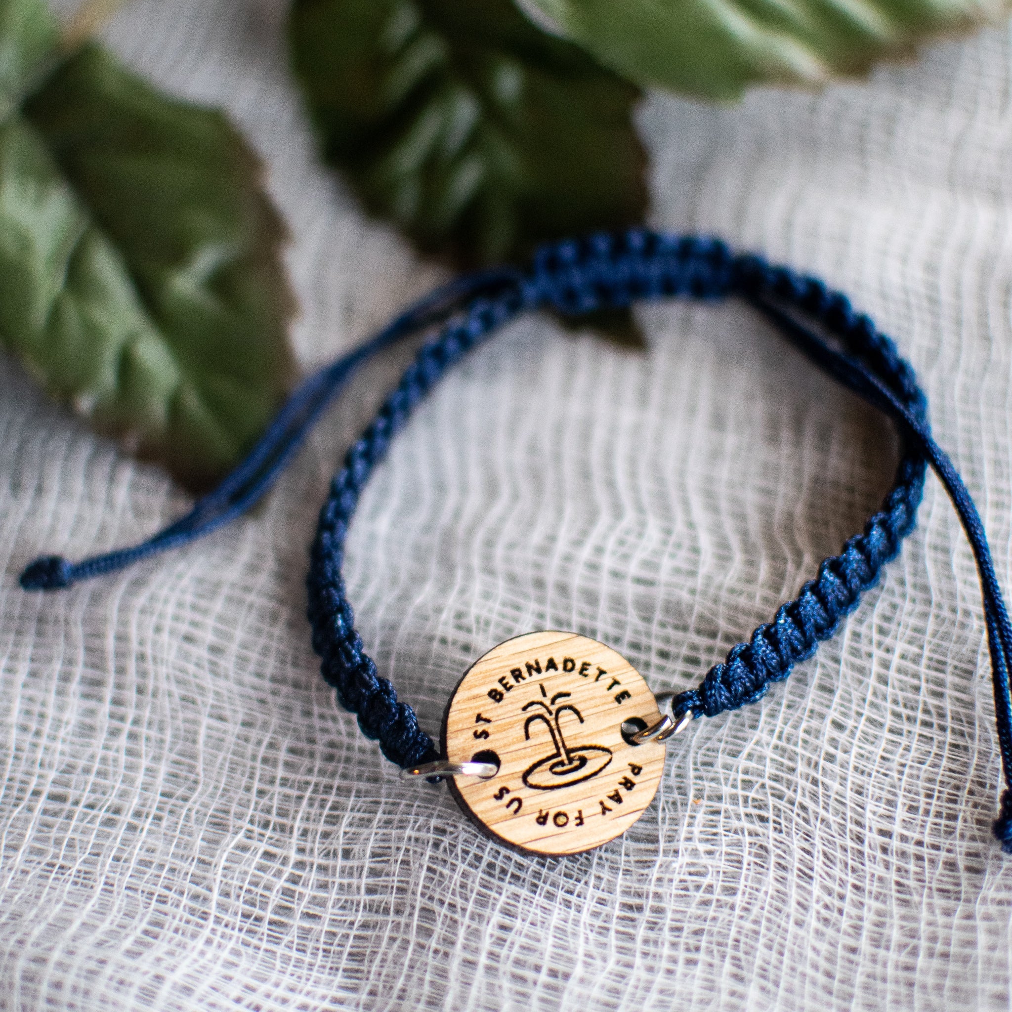 Wooden Saint Medal Bracelet (Adjustable)