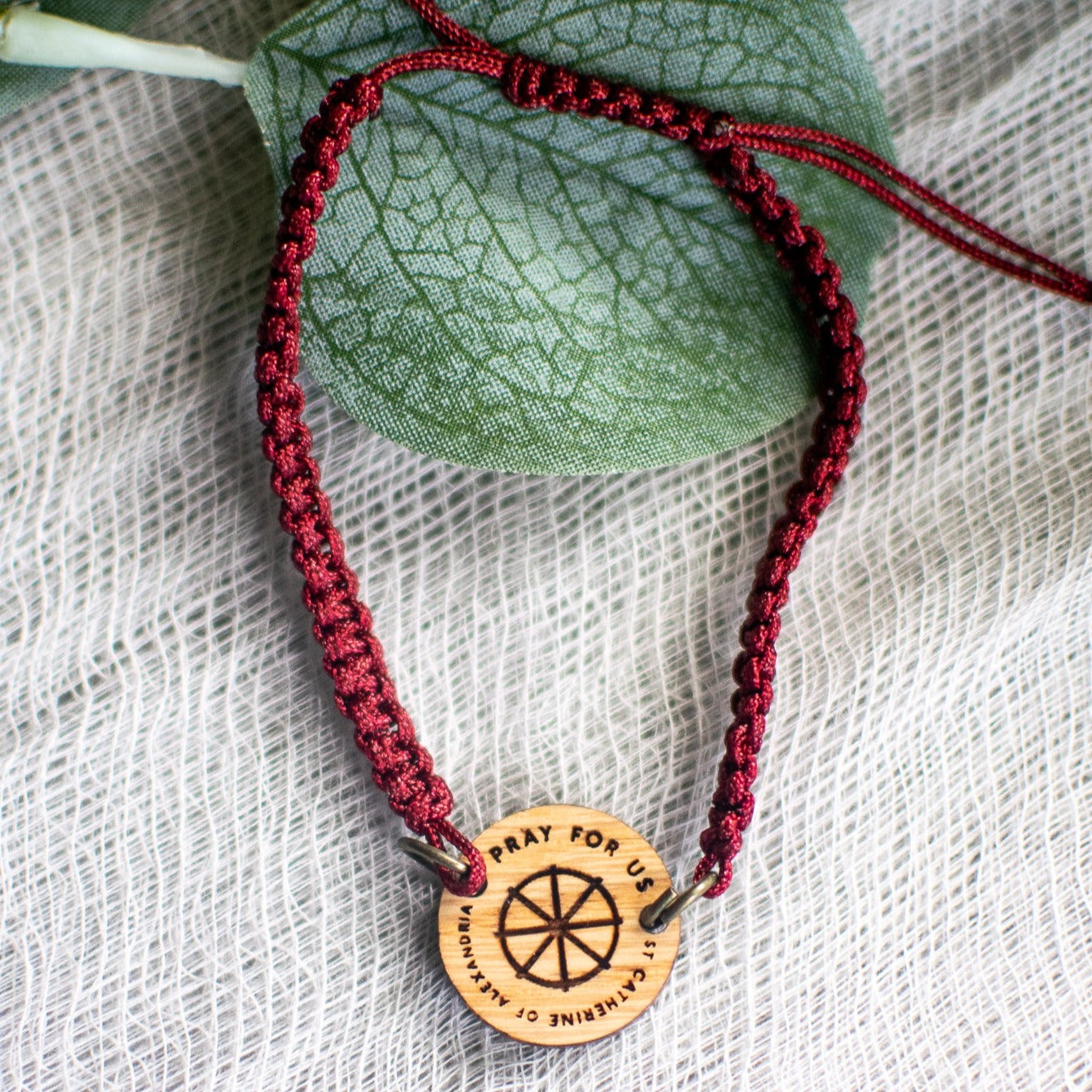 Wooden Saint Medal Bracelet (Adjustable)