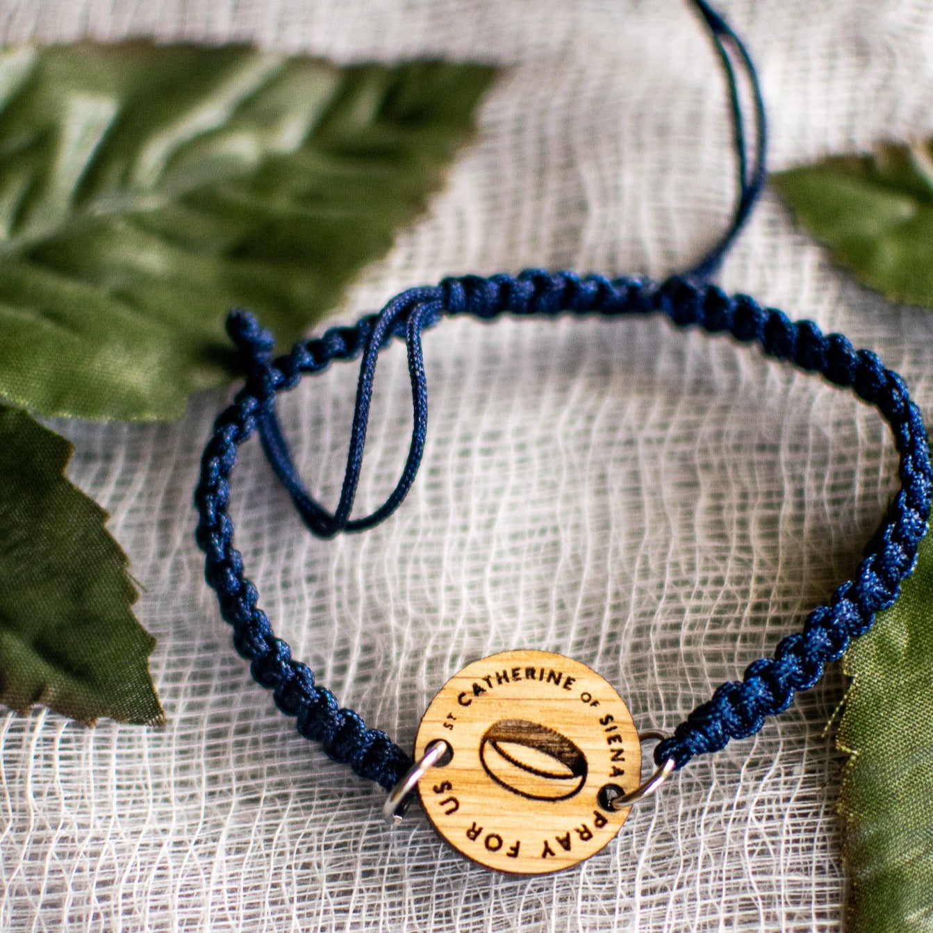 Wooden Saint Medal Bracelet (Adjustable)