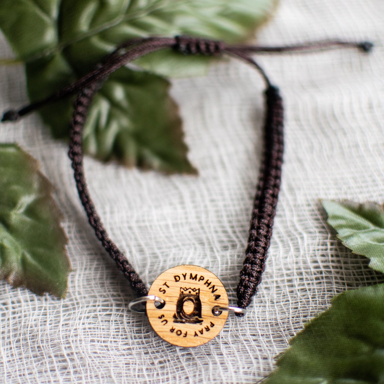 Wooden Saint Medal Bracelet (Adjustable)