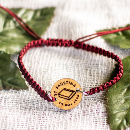 Wooden Saint Medal Bracelet (Adjustable)