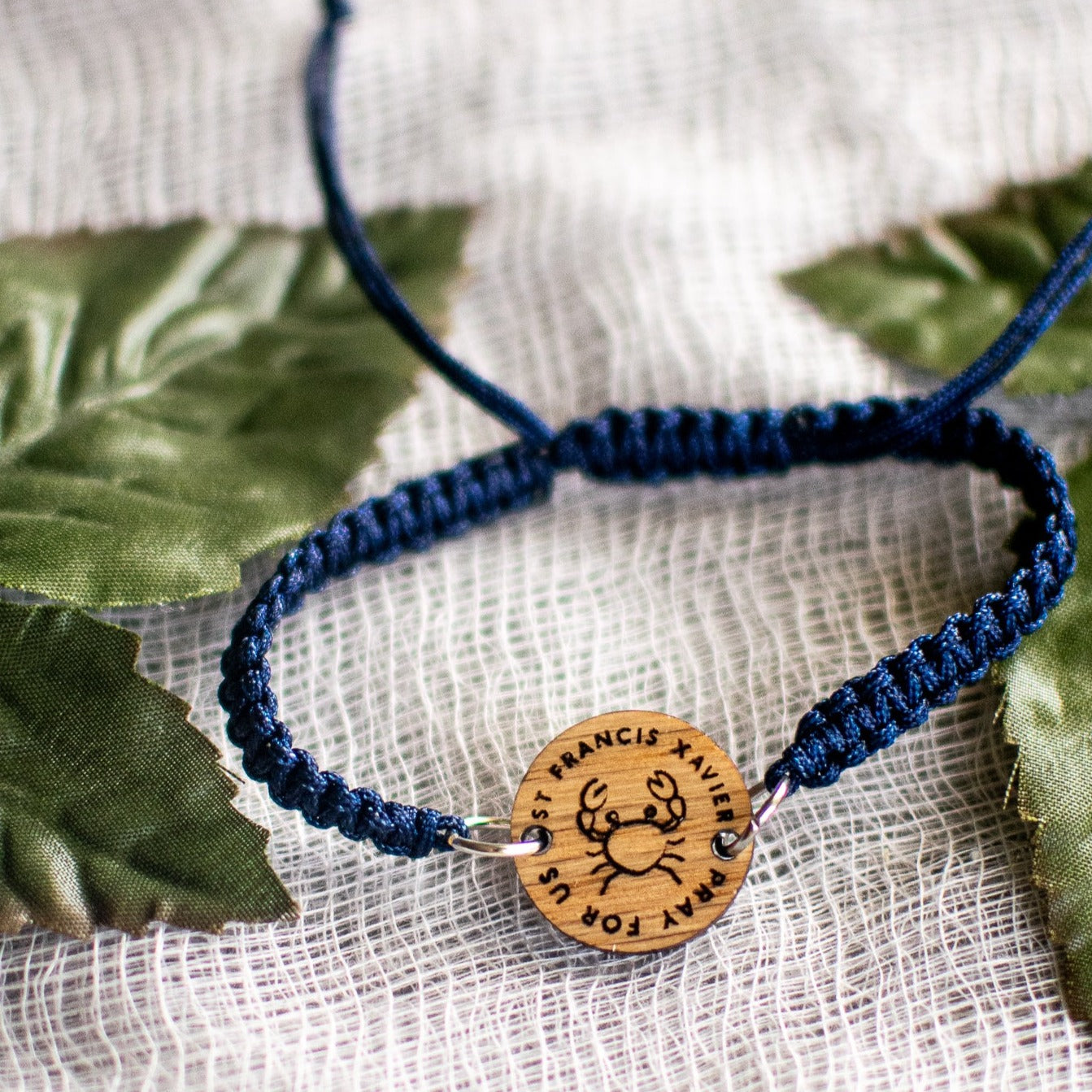 Wooden Saint Medal Bracelet (Adjustable)