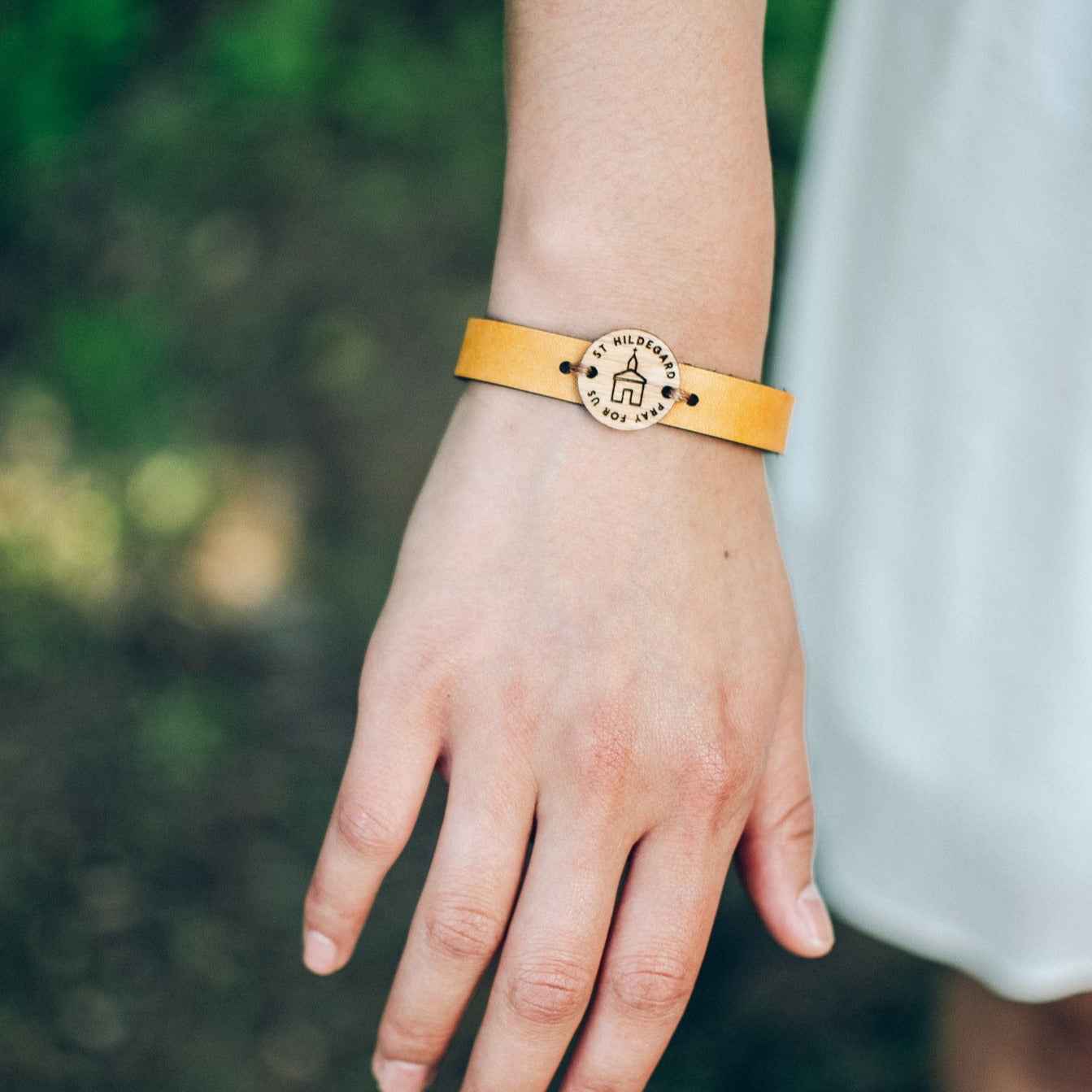 Wooden Saint Medal Bracelet (Adjustable)