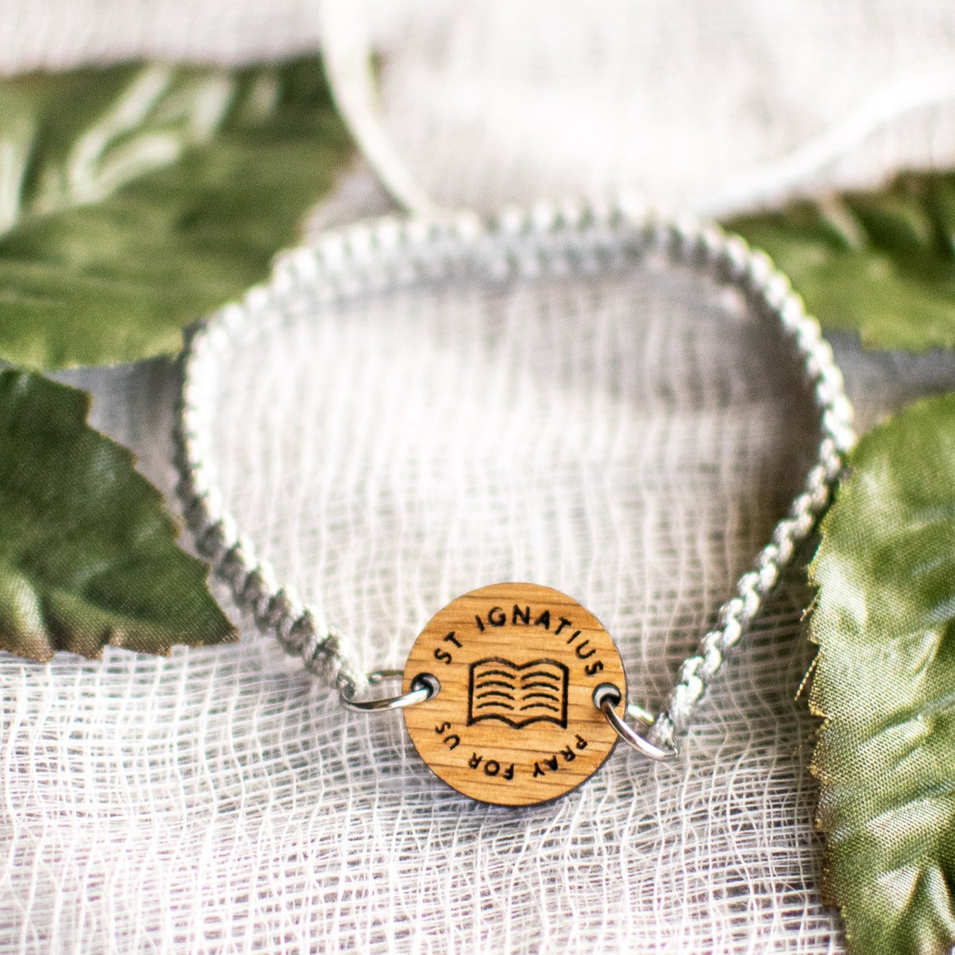 Wooden Saint Medal Bracelet (Adjustable)