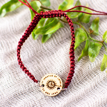 Wooden Saint Medal Bracelet (Adjustable)