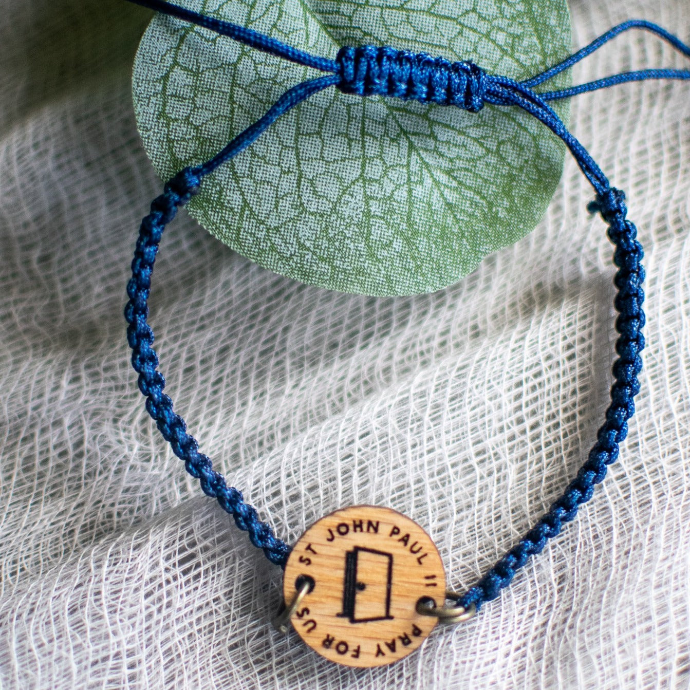 Wooden Saint Medal Bracelet (Adjustable)