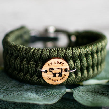 Wooden Saint Medal Bracelet (Adjustable)