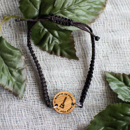 Wooden Saint Medal Bracelet (Adjustable)