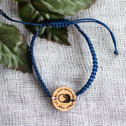 Wooden Saint Medal Bracelet (Adjustable)