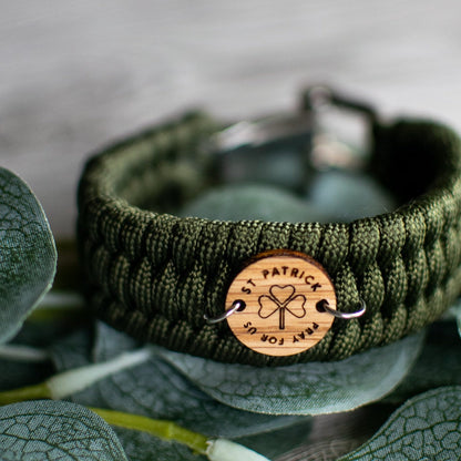 Wooden Saint Medal Bracelet (Adjustable)