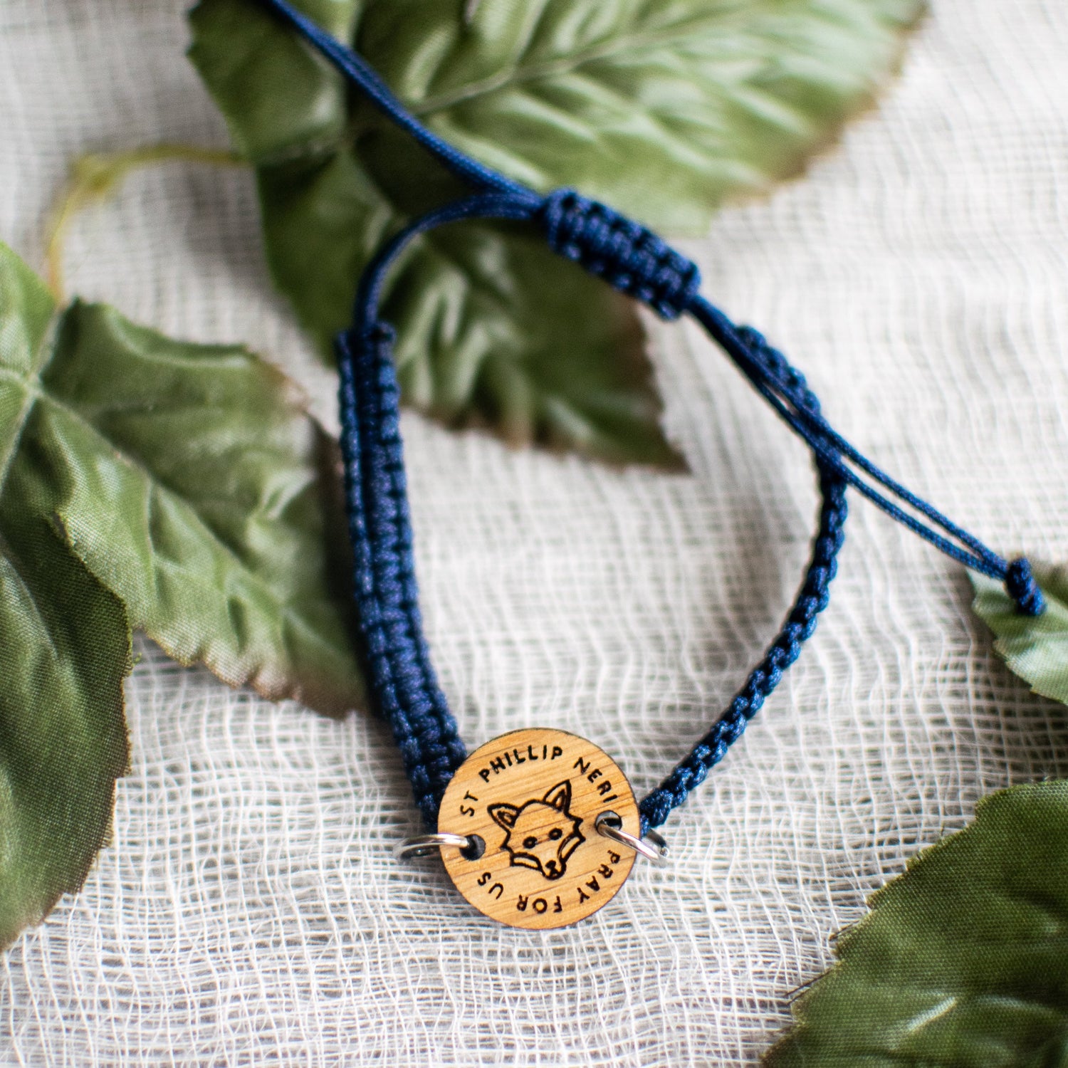 Wooden Saint Medal Bracelet (Adjustable)