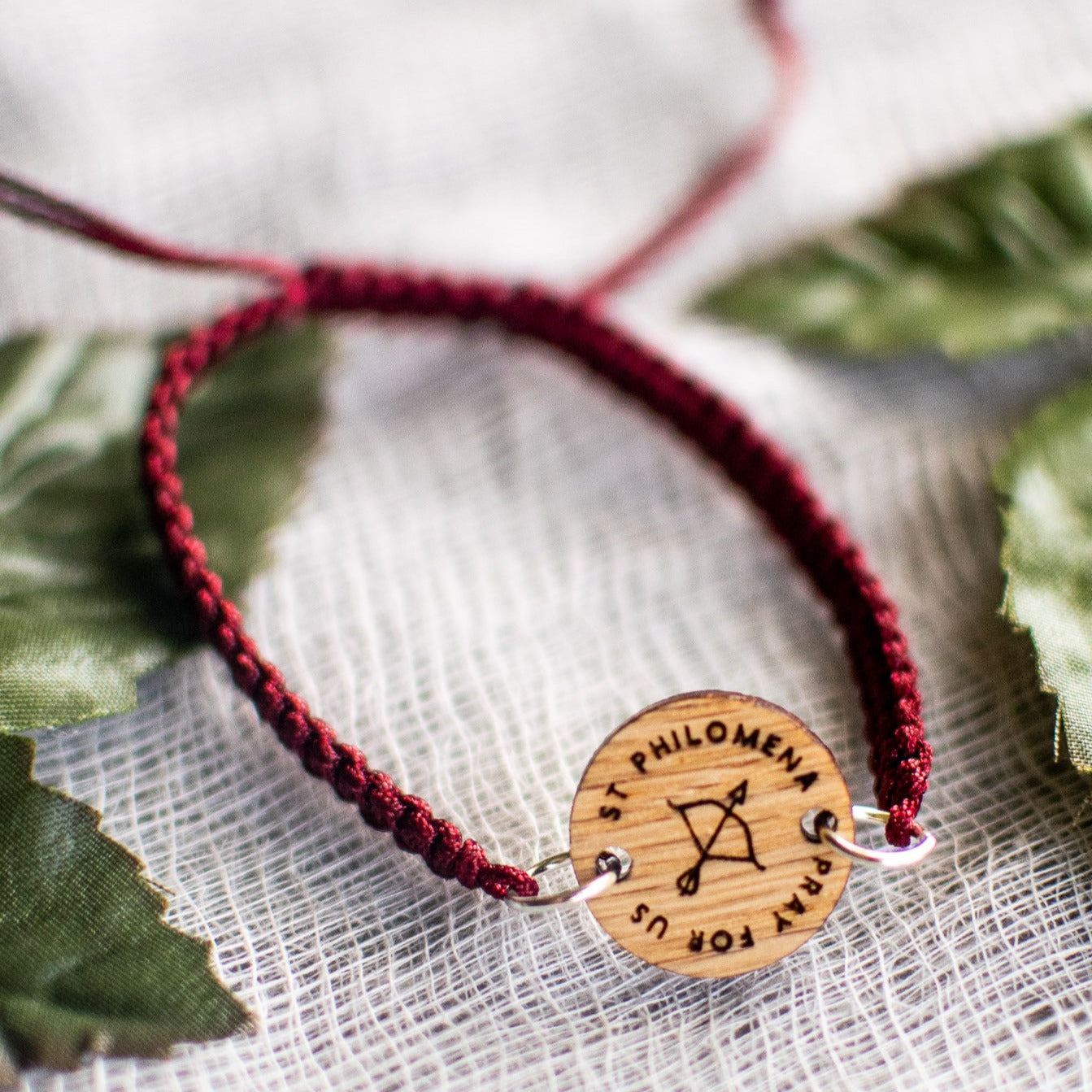 Wooden Saint Medal Bracelet (Adjustable)