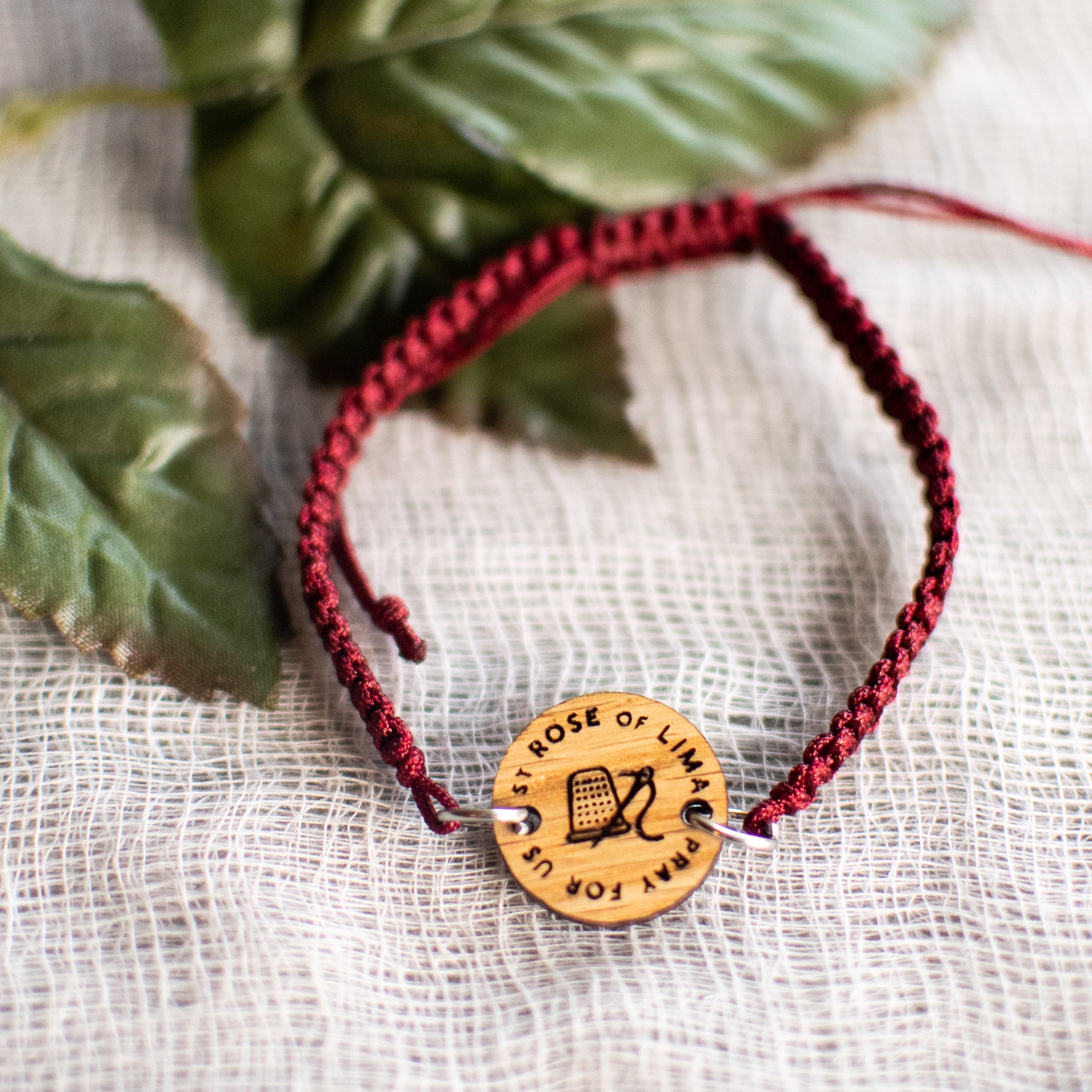 Wooden Saint Medal Bracelet (Adjustable)