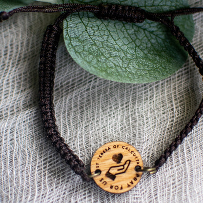 Wooden Saint Medal Bracelet (Adjustable)