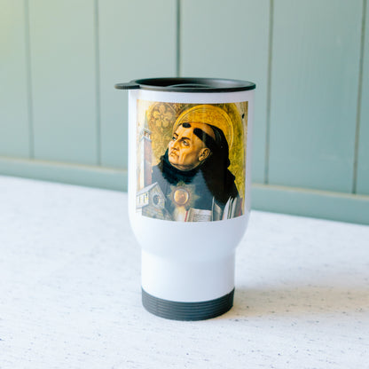 St. Thomas Aquinas Coffee Mug with Lid