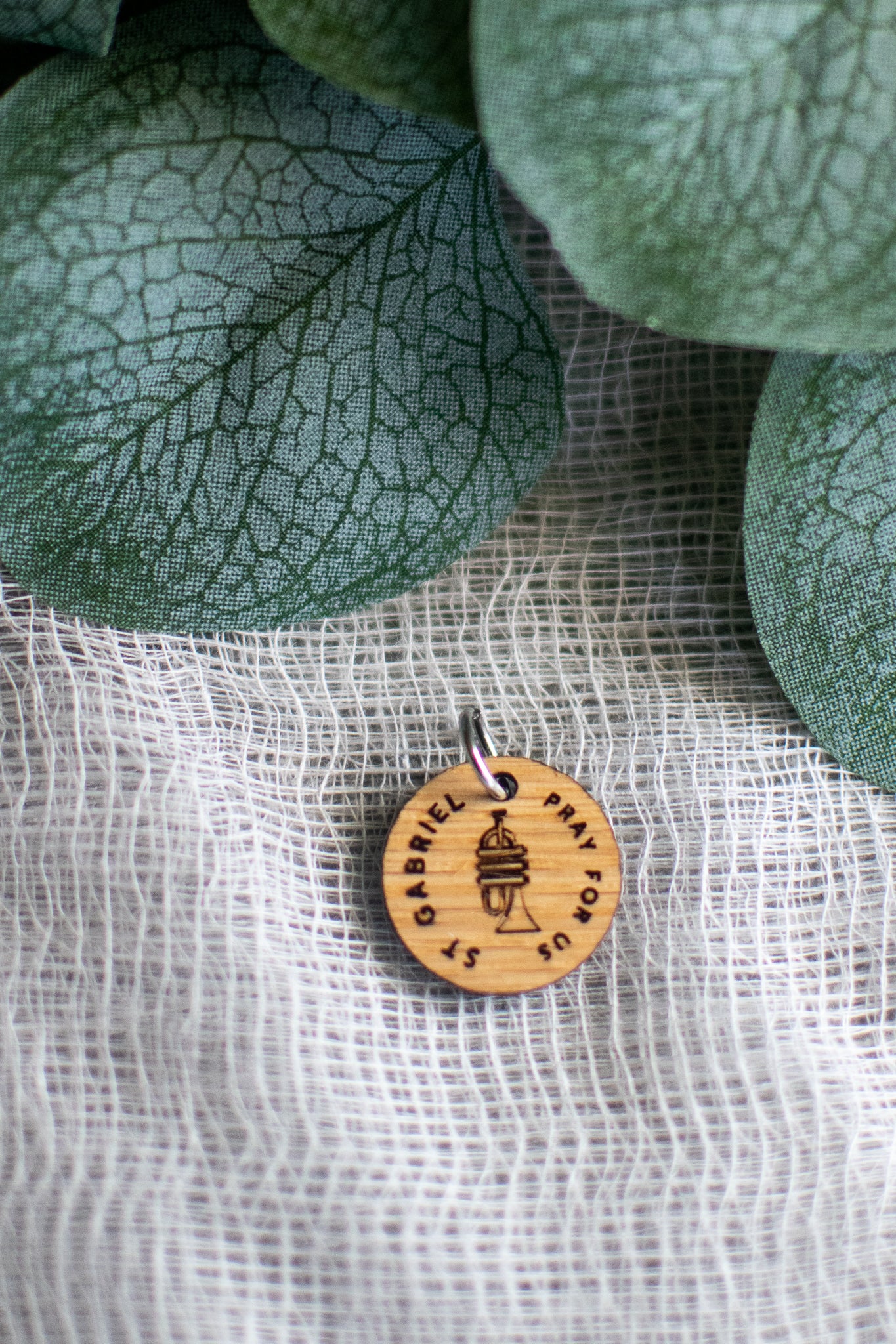 Wooden Saint Medal Necklace