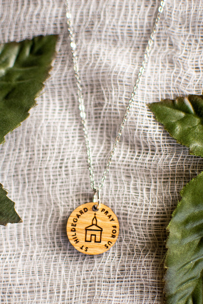 Wooden Saint Medal Necklace