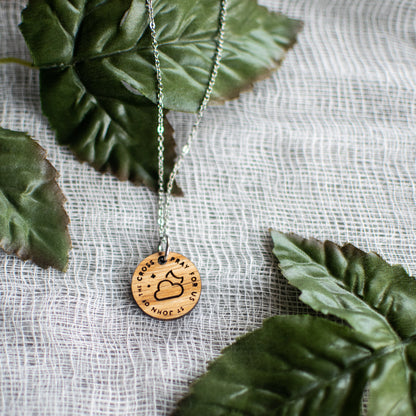 Wooden Saint Medal Necklace