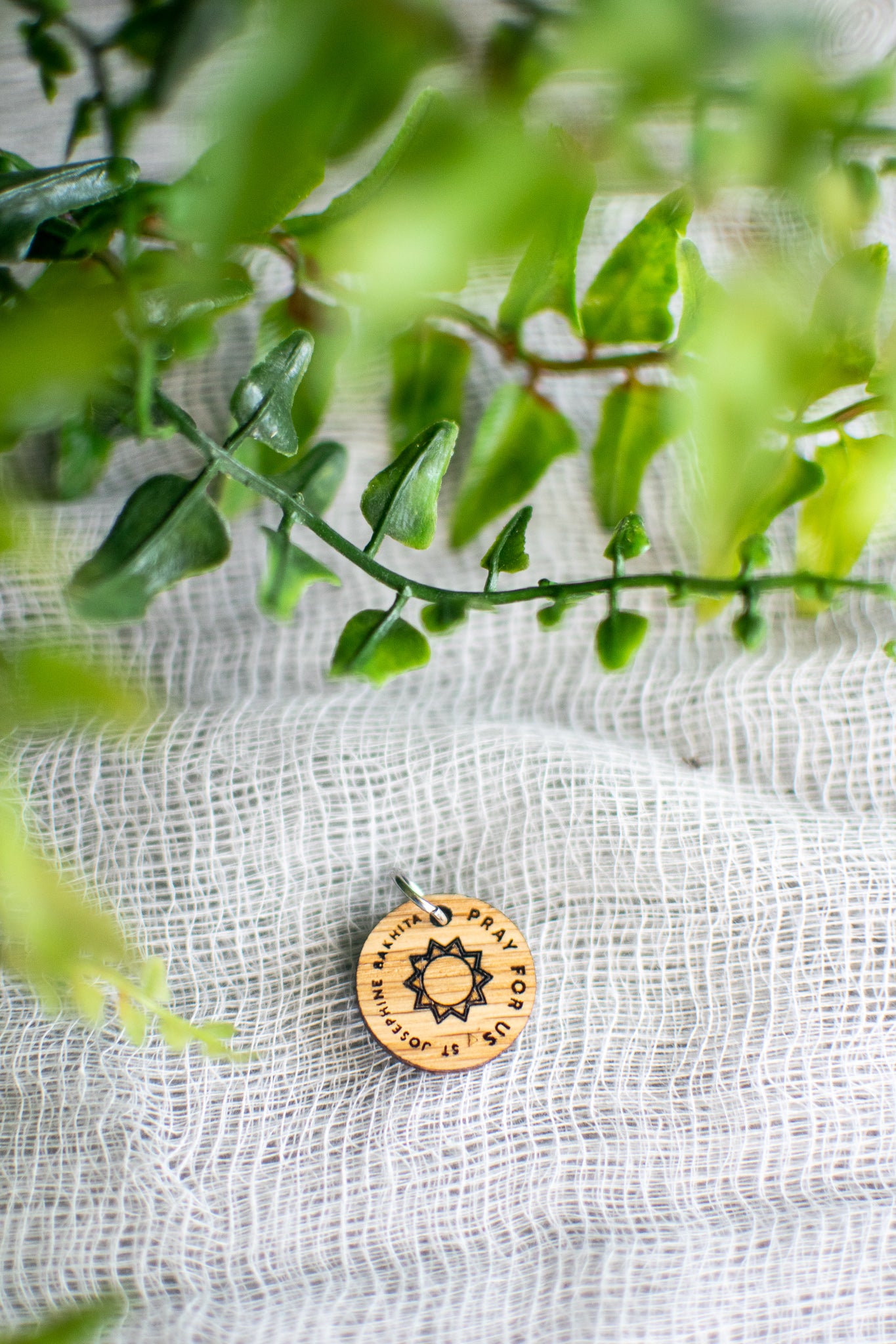 Wooden Saint Medal Necklace