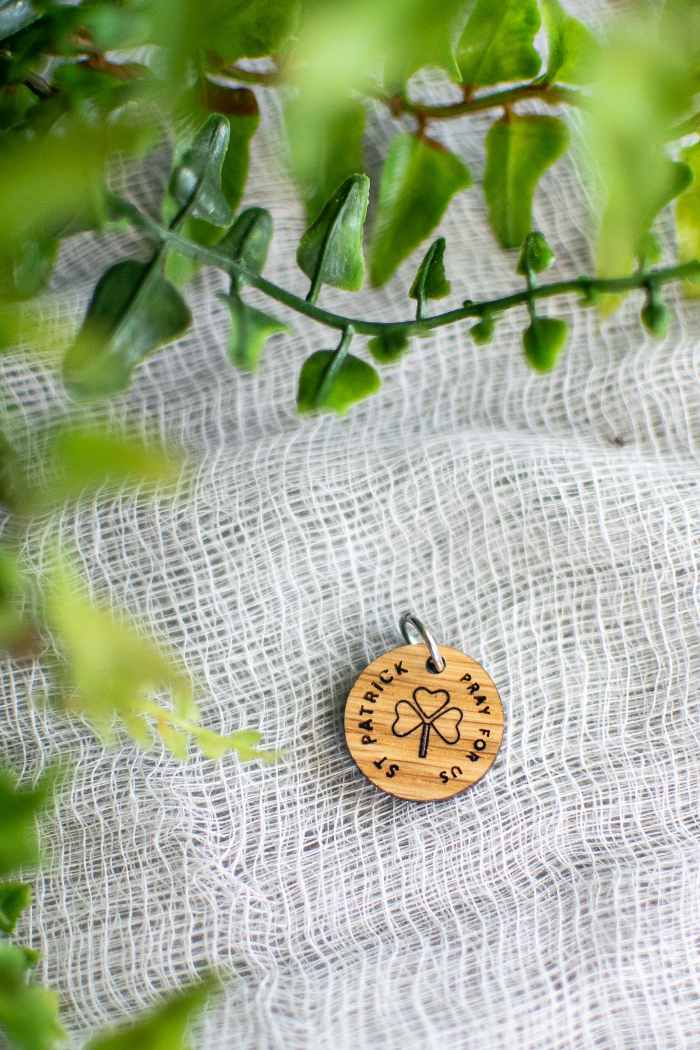 Wooden Saint Medal Necklace