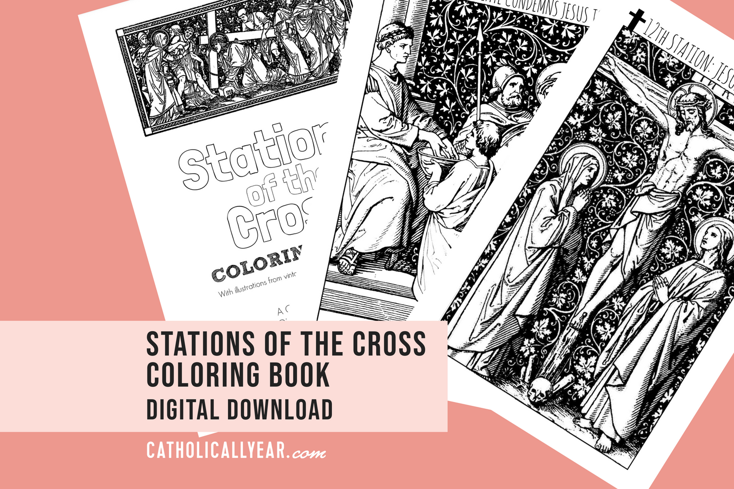 Stations of the Cross Coloring Pages {Digital Download}