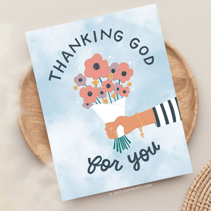 Thanking God For You Greeting Card
