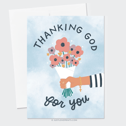 Thanking God For You Greeting Card