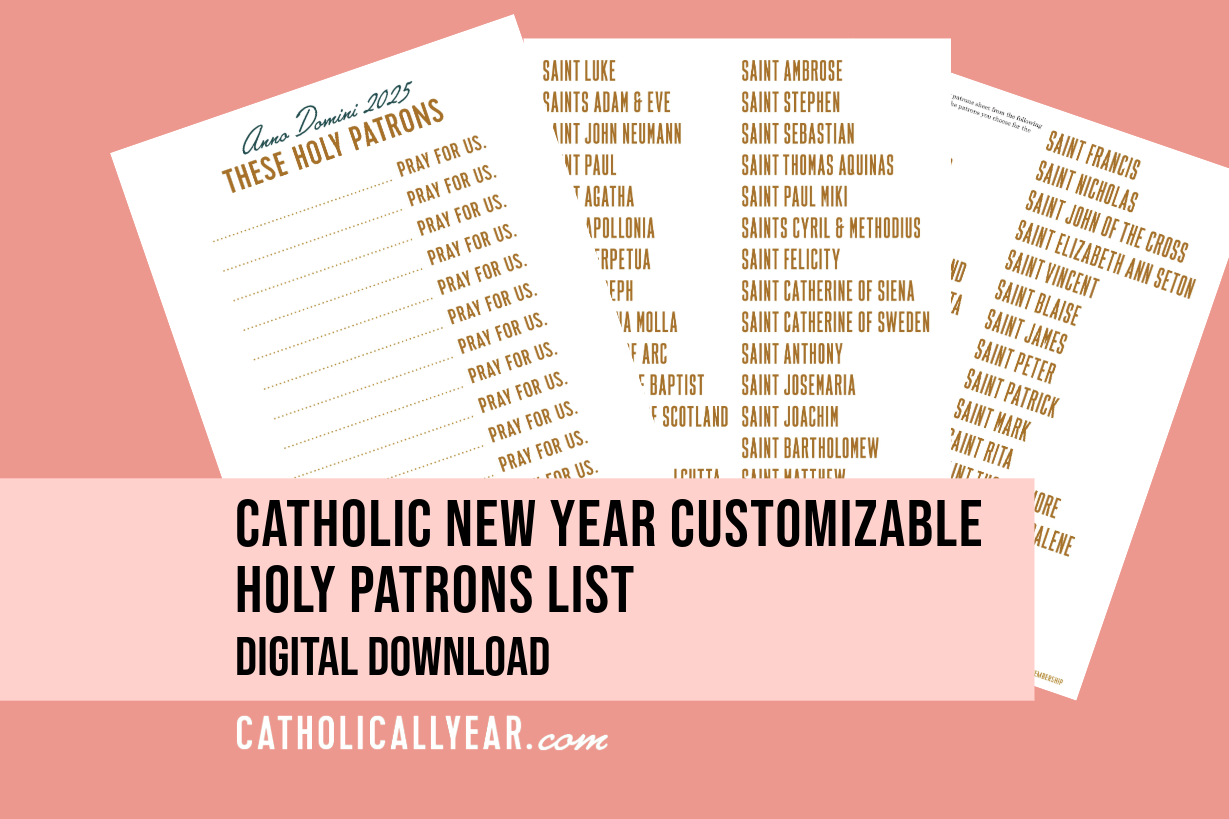 Catholic New Year Customizable Holy Patron List {Digital Download}