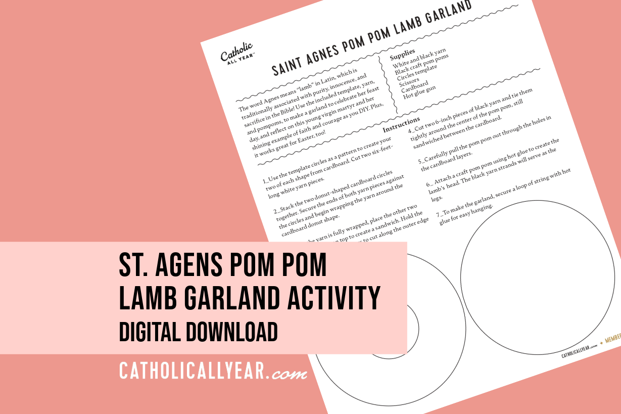 St. Agnes Pom Pom Lamb Garland Activity {Digital Download}