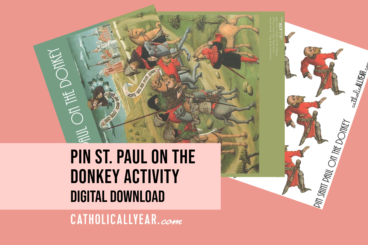 Pin St. Paul on the Donkey Activity {Digital Download}