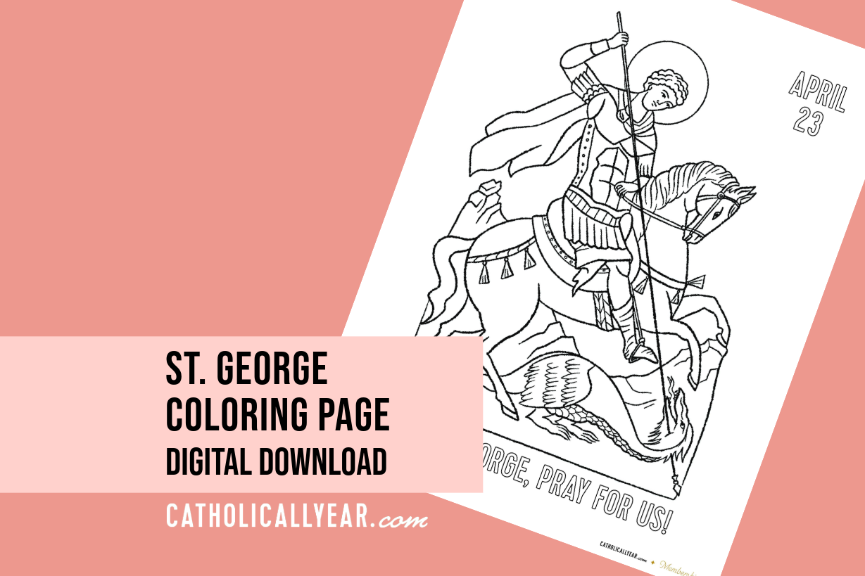St. George Coloring Page {Digital Download} – The Catholic All Year ...