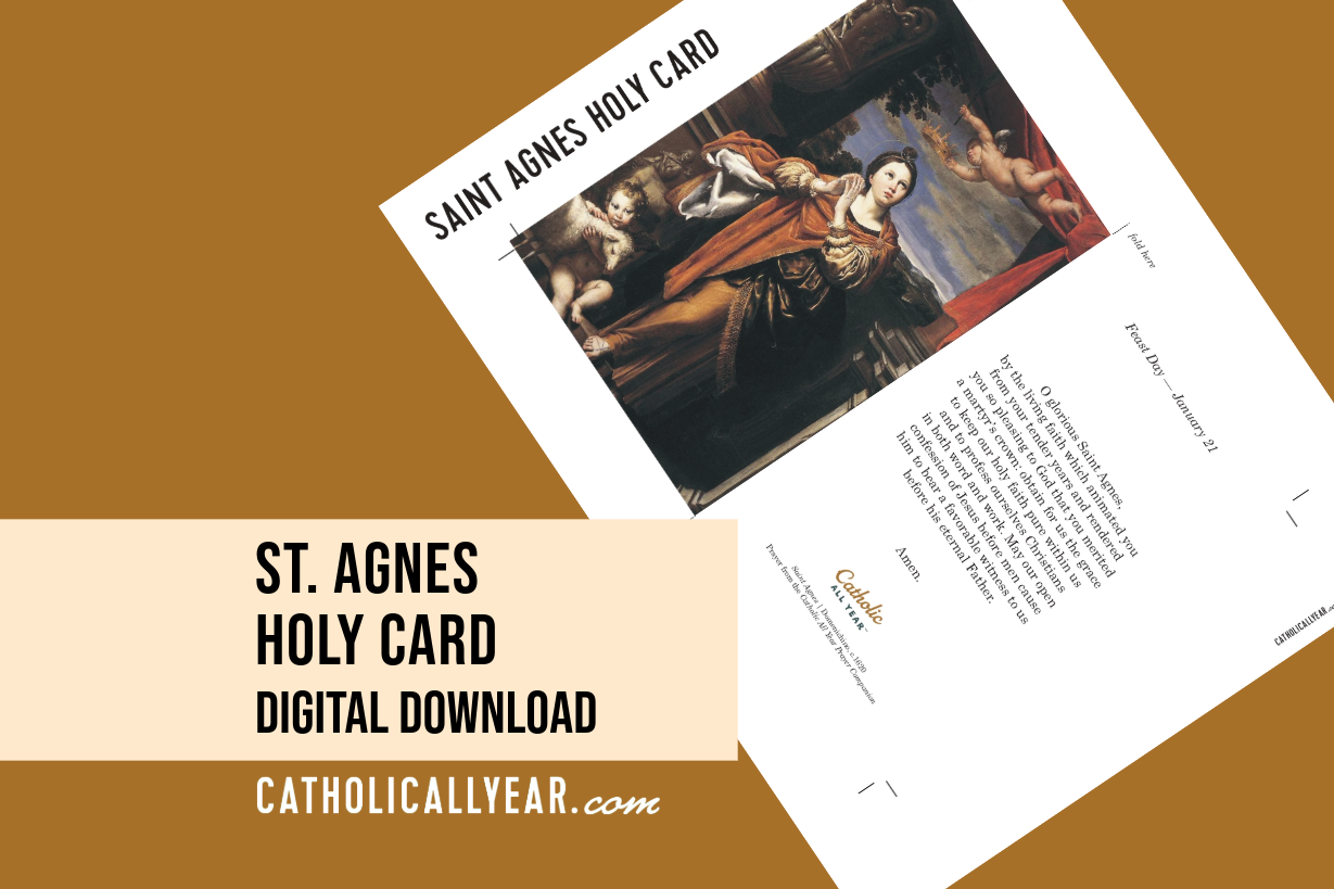 St. Agnes Holy Card {Digital Download}