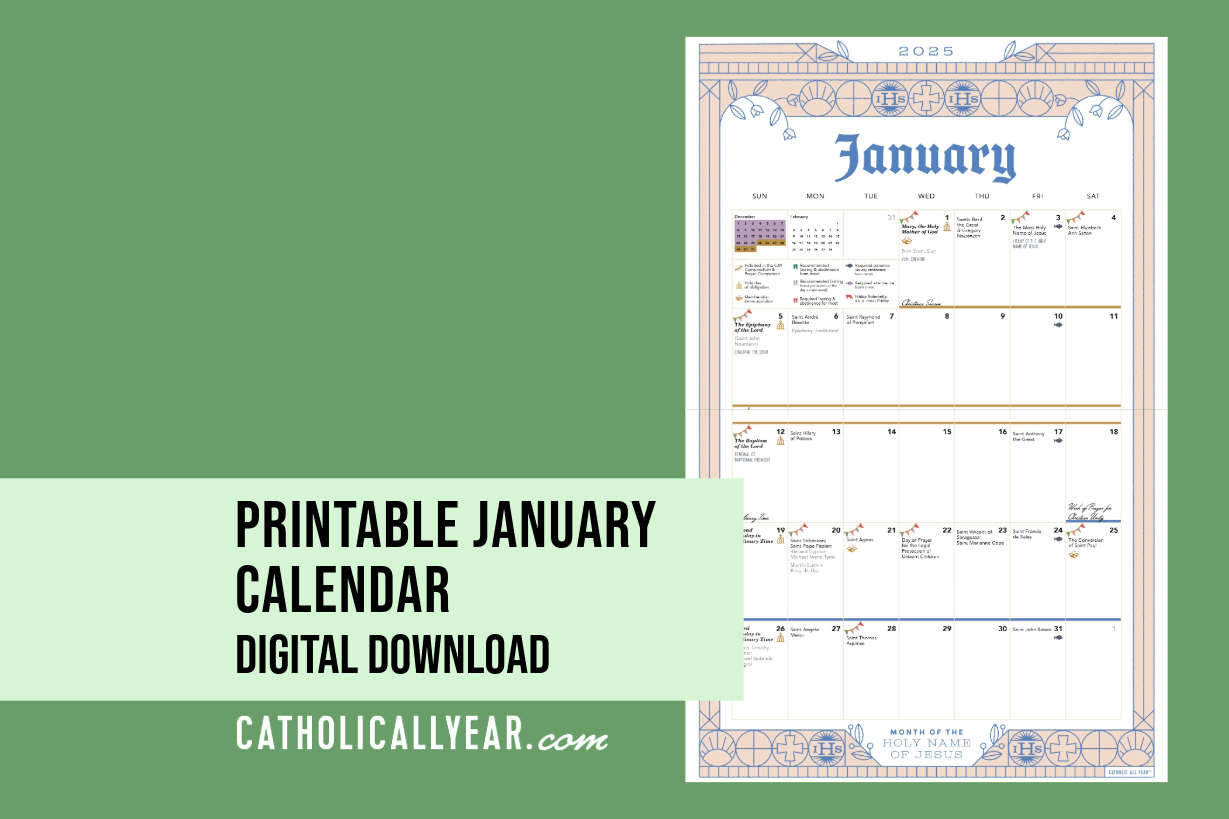 Printable January Calendar