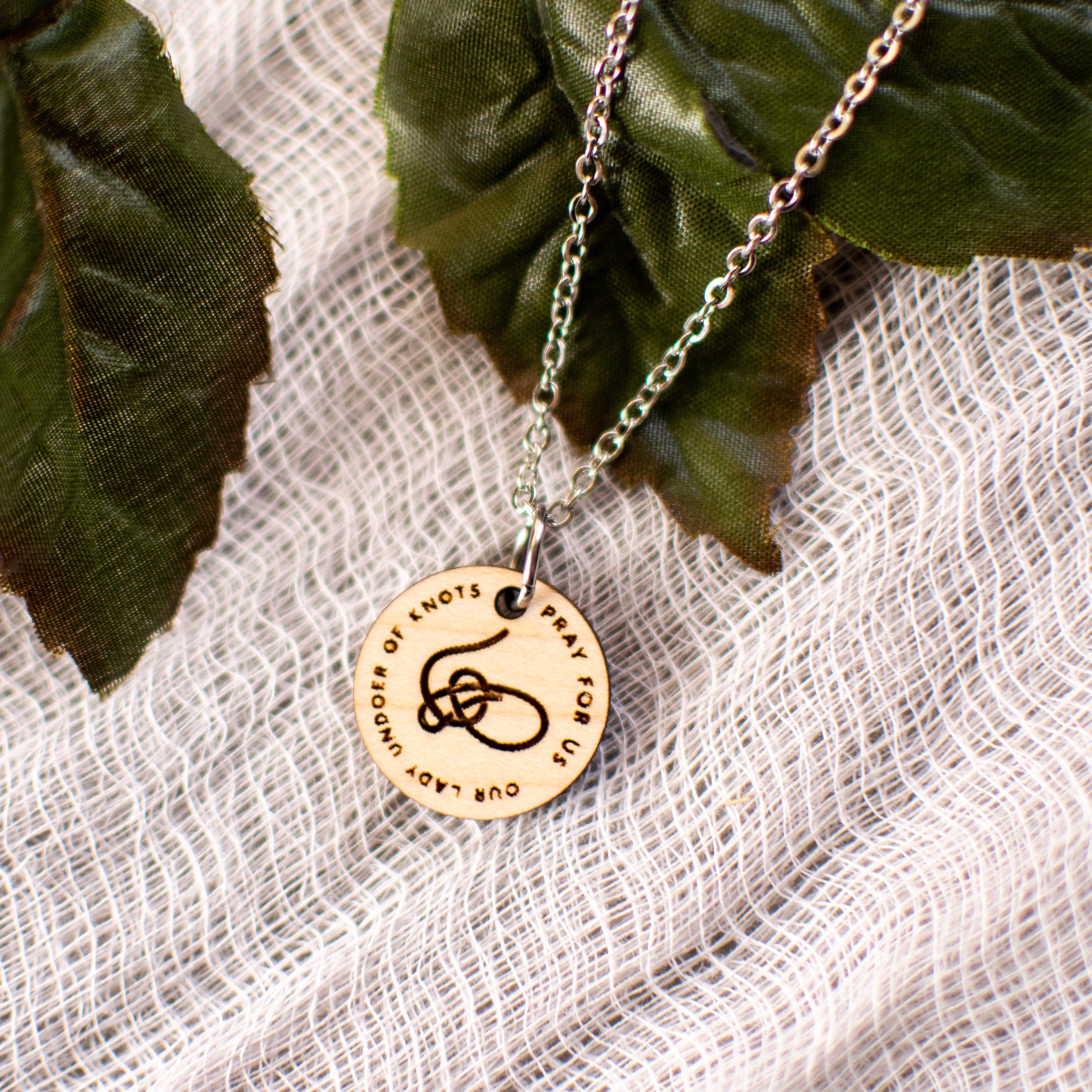 Wooden Devotion Medal Necklace